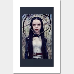 Wednesday Addams Anime Portrait Posters and Art